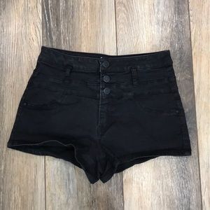 Black high wasted shorts
